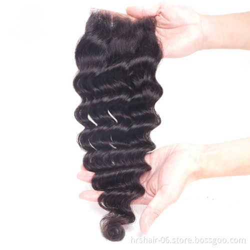 3 Bundles Curly Loose Deep Wave with 4x4 Lace Closure Remy Unprocessed Virgin Brazilian Hair